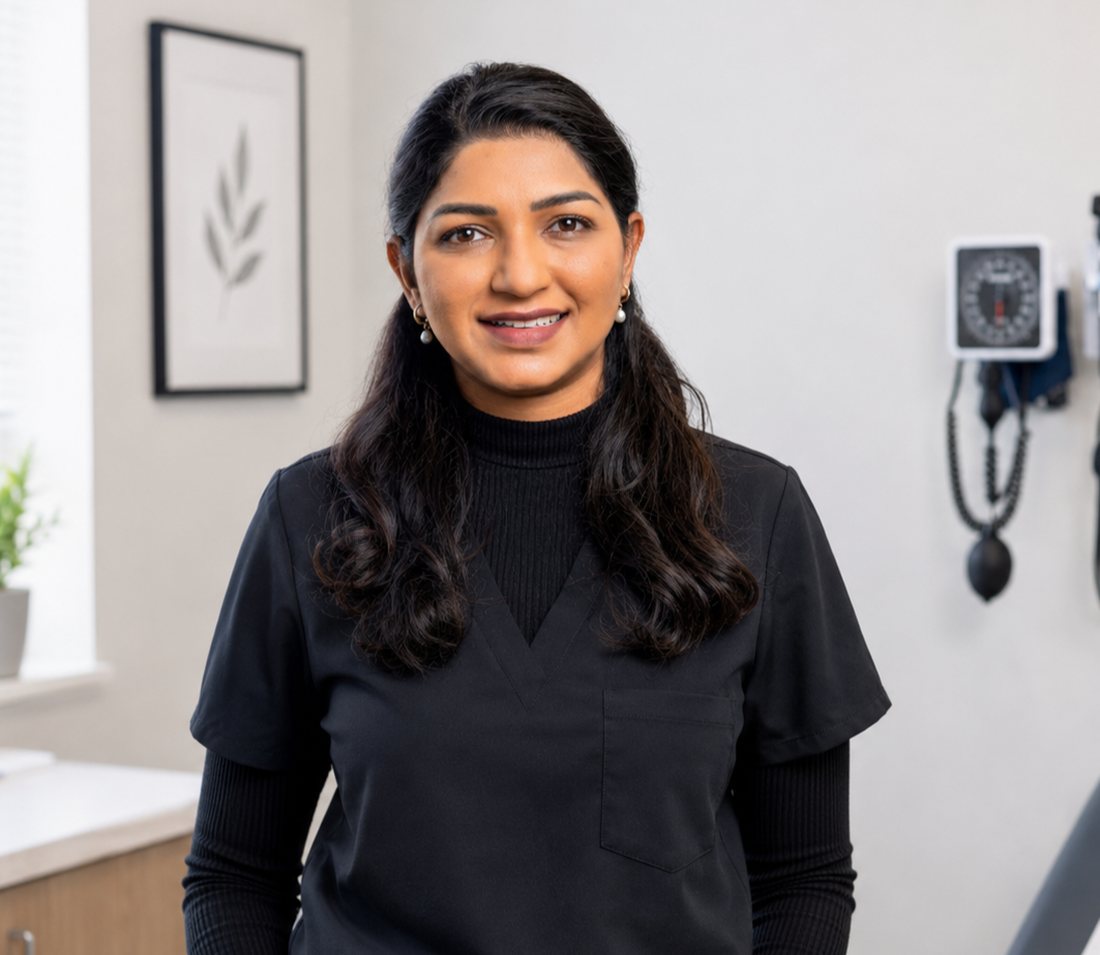 Zobia Zafar, MPAS, PA-C, in an exam room at the Laveen clinic